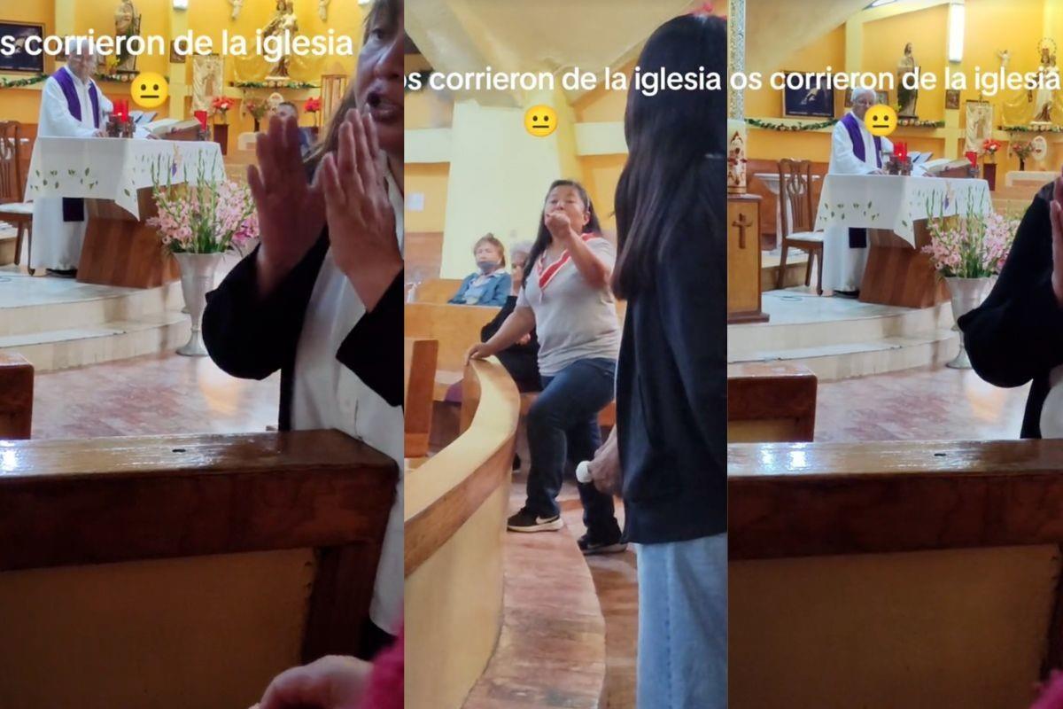 Captura de video sacerdote y asistentes a misa. Foto: TikTok @oscar_zaranda