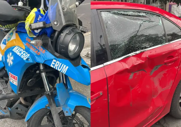 Paramédico motorizado del ERUM choca contra auto en la GAM y queda herido