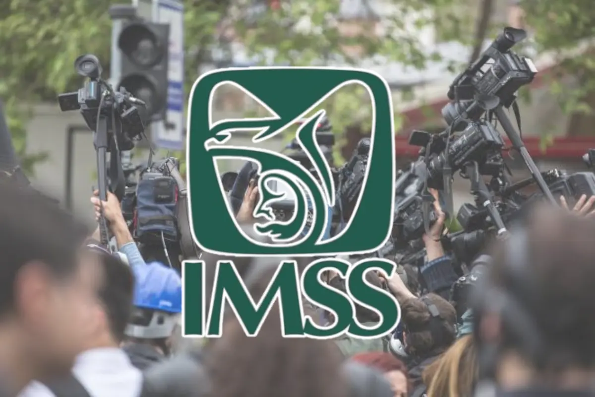 Periodistas independientes y logo del IMSS.    Foto: Especial