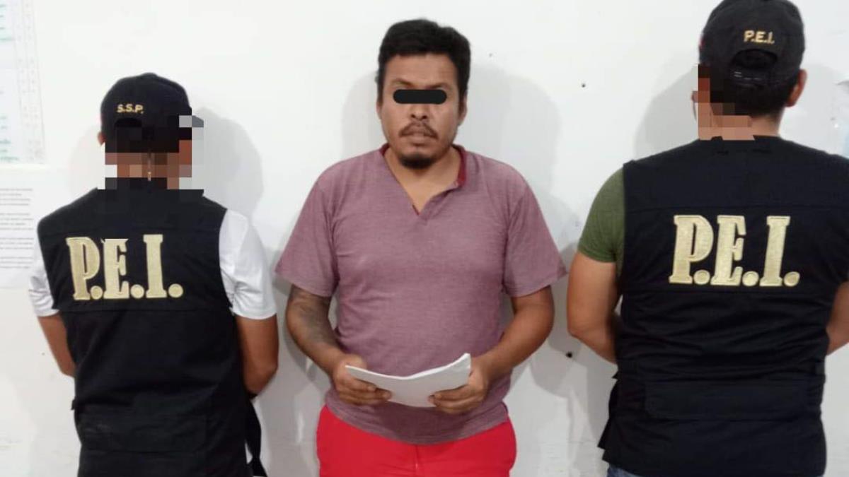 El sujeto fue detenido por elementos de la SSP Yucatán Foto: Cortesía