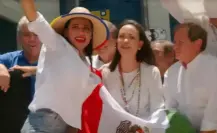 Sandra Cuevas es captada en manifestación de María Corina Machado en Venezuela