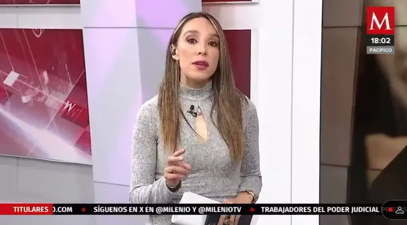 Selene Flores, presentadora noticias Milenio. Foto: Captura de video