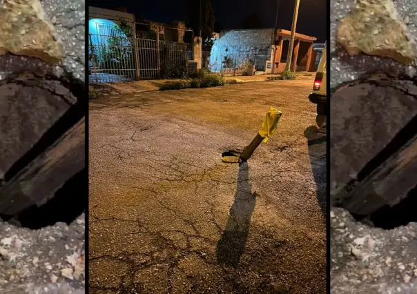 Vecinos de Vergel 65 alertan sobre un peligroso socavón en Mérida