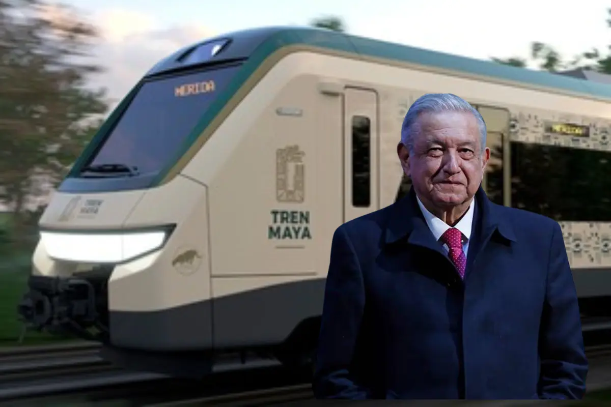 De fondo Tren Maya, AMLO. Foto: Gobierno de México