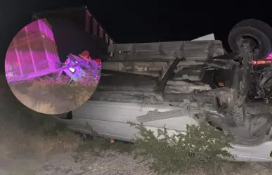 Aparatosa volcadura en la carretera Allende-Rosita deja tres lesionados 