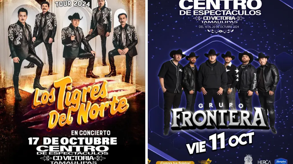 Confirman Tigres del Norte y Grupo Frontera en Centro de Espectáculos Victoria