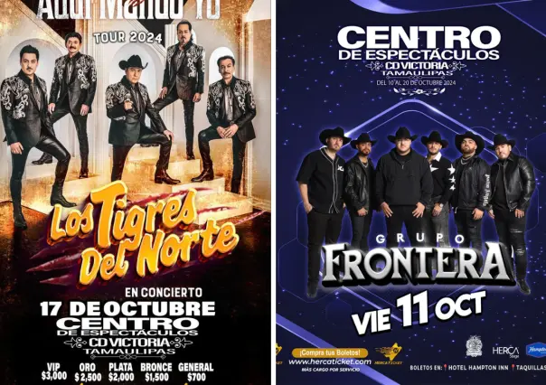 Confirman Tigres del Norte y Grupo Frontera en Centro de Espectáculos Victoria