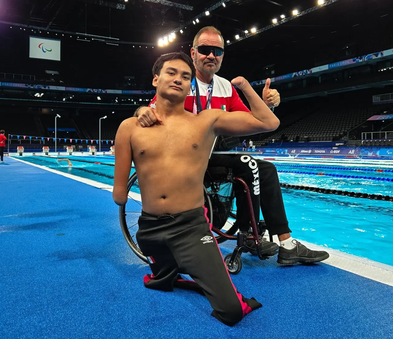 Ángel Camacho, nadador paralímpico mexicano. Imagen: Gobierno de México.