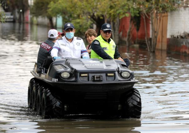 Avanzan trabajos de limpieza en Chalco tras inundaciones y fuertes lluvias