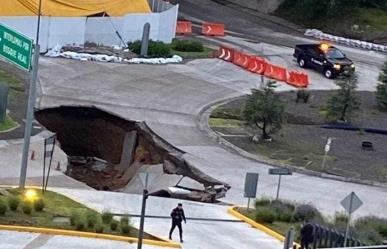 Socavón de 10 metros interrumpe tránsito en Huixquilucan