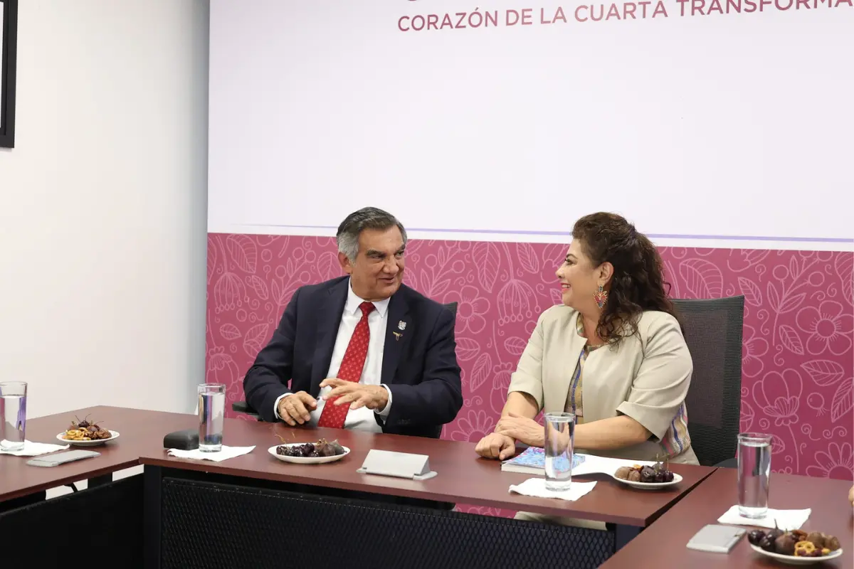 Gobernador Américo Villarreal y jefa de gobierno electa de la ciudad de México. Foto: Agencia