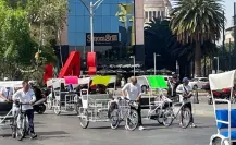 A falta de Metrobus Bicitaxis hacen su agosto en Paseo de la Reforma