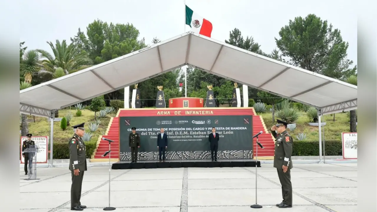 Toma de protesta del teniente coronel Esteban Salazar León / Foto: SEGOB Coahuila