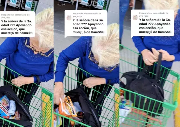 Abuelita roba mercancía de supermercado, es familiar de #LadyCucaracha