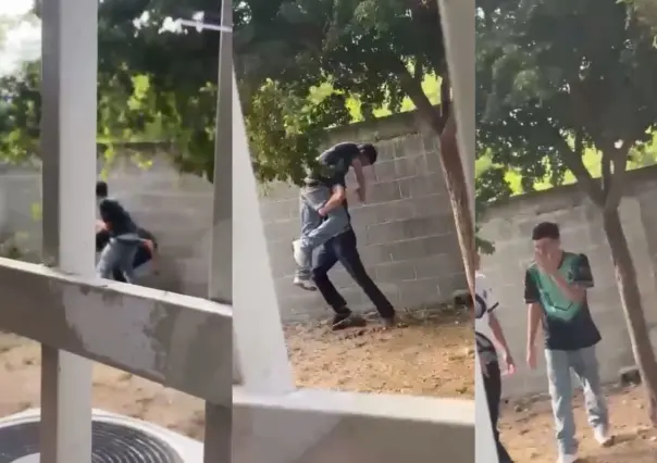 Jóvenes protagonizan pelea en preparatoria (VIDEO)