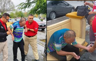 Rescatan a hombre ebrio tras estar horas bajo la lluvia en Torreón