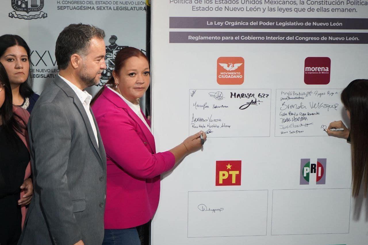 Forman diputados de MC, Morena, PT y Partido Verde un Pacto por la Legalidad