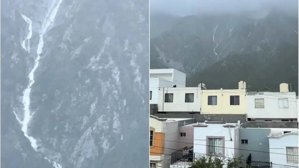 Lluvia revive cascada en cerro de las Mitras en Santa Catarina (VIDEO)