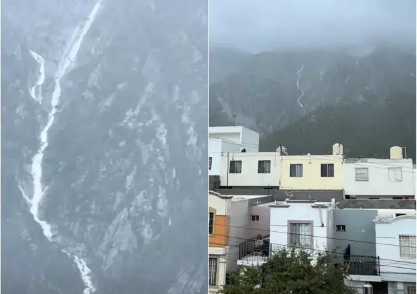 Lluvia revive cascada en cerro de las Mitras en Santa Catarina (VIDEO)