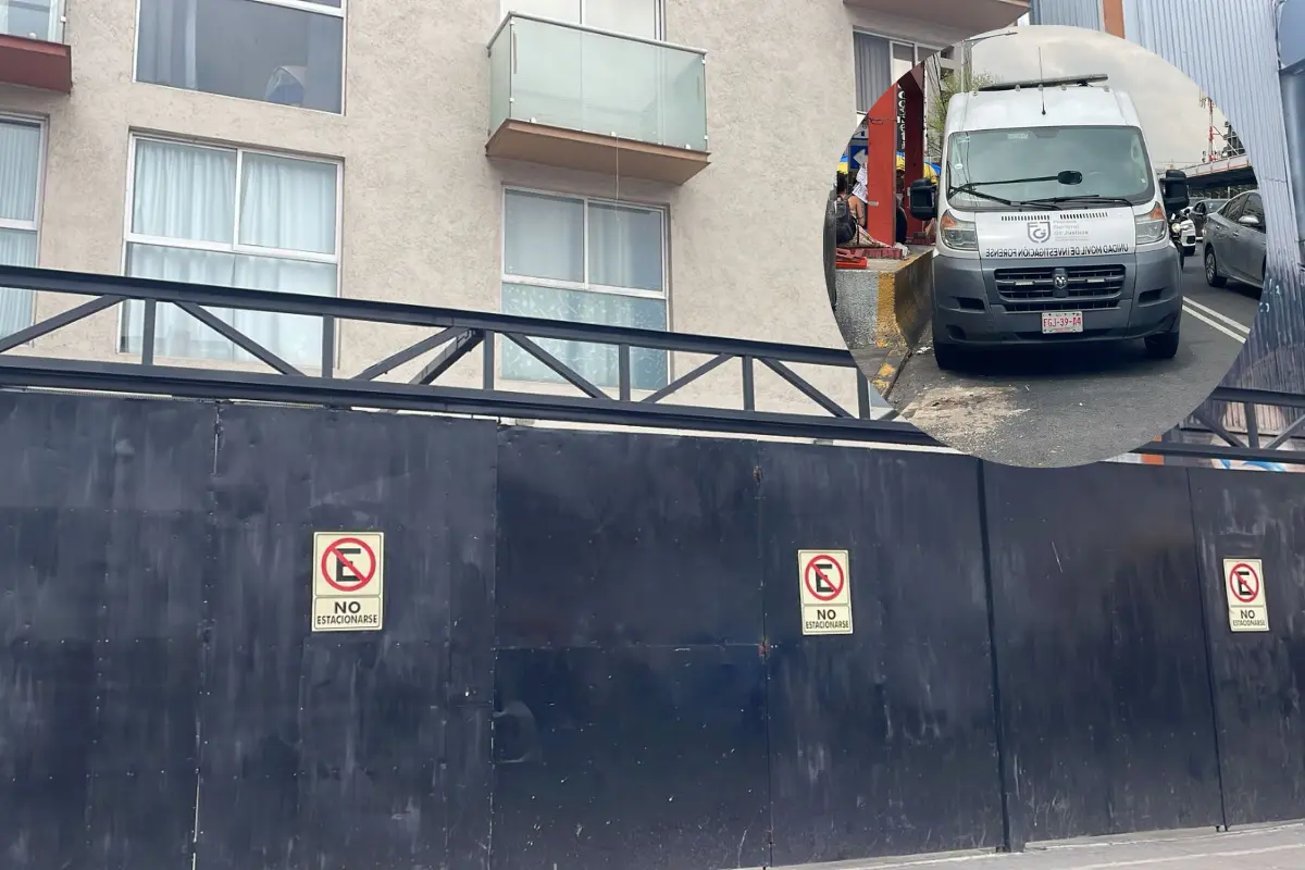 Lugar donde ocurrió el aesinato de una mujer, camioneta de la Fiscalía. Foto: Ramón Ramírez