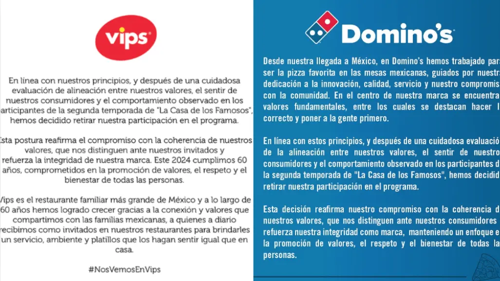 Sigue LCDLF México quedándose sin patrocinios; ahora es VIPS y Dominos Pizza