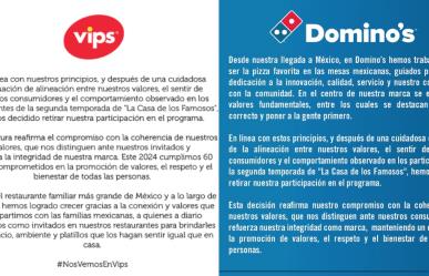 Sigue LCDLF México quedándose sin patrocinios; ahora es VIPS y Dominos Pizza