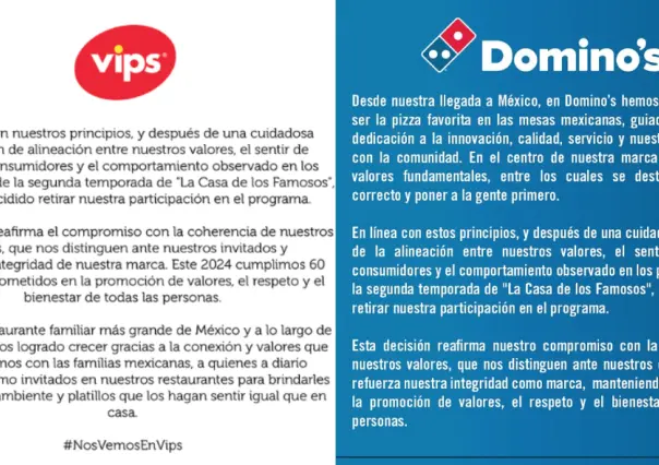 Sigue LCDLF México quedándose sin patrocinios; ahora es VIPS y Dominos Pizza