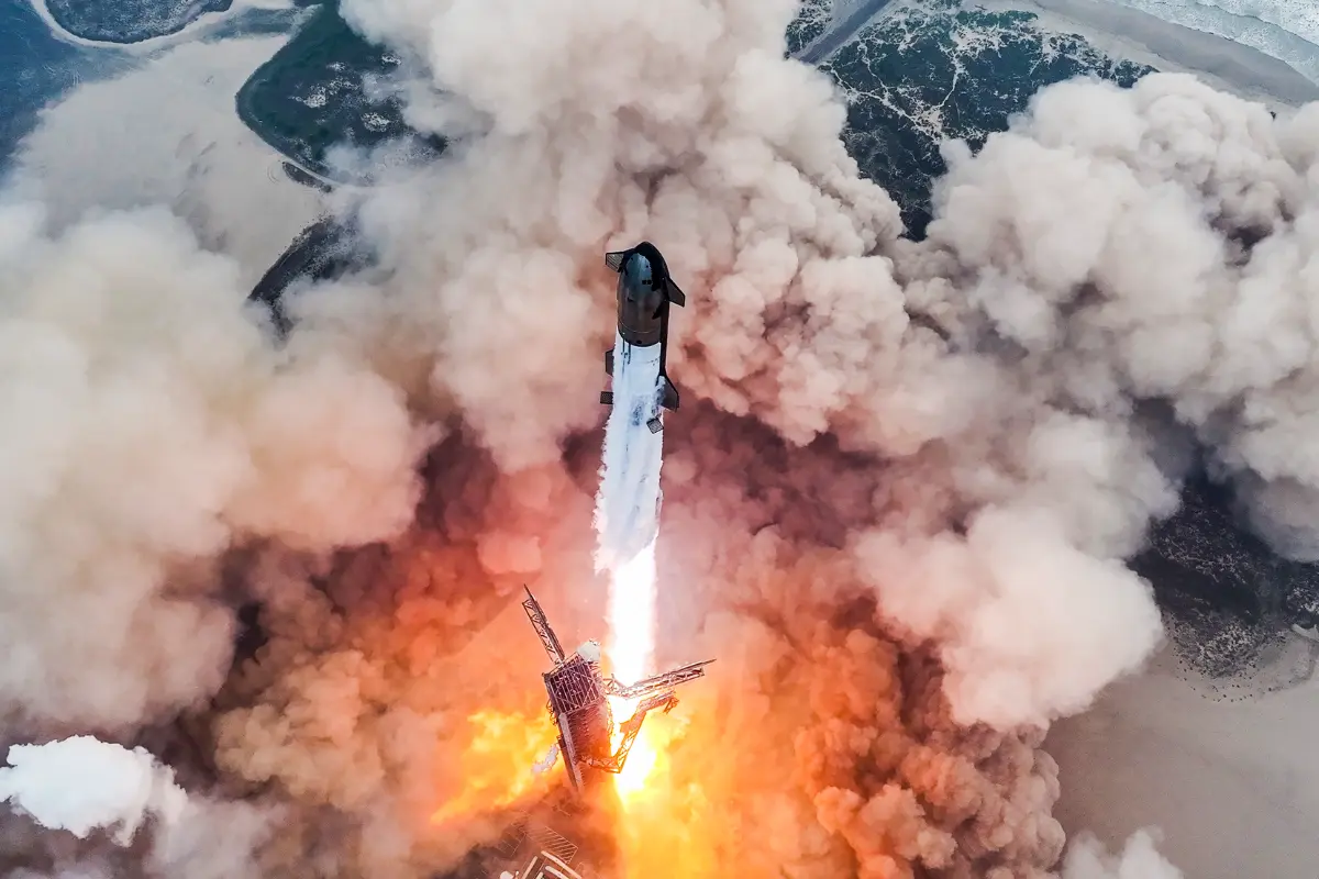 Lanzamiento de la Starship, desde las instalaciones de SpaceX, en Boca Chica, Texas; cerca de playa Bagdad, Matamoros. Foto: SpaceX