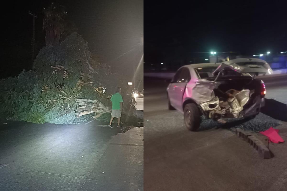 Accidente vial en Col. Las Arboledas.