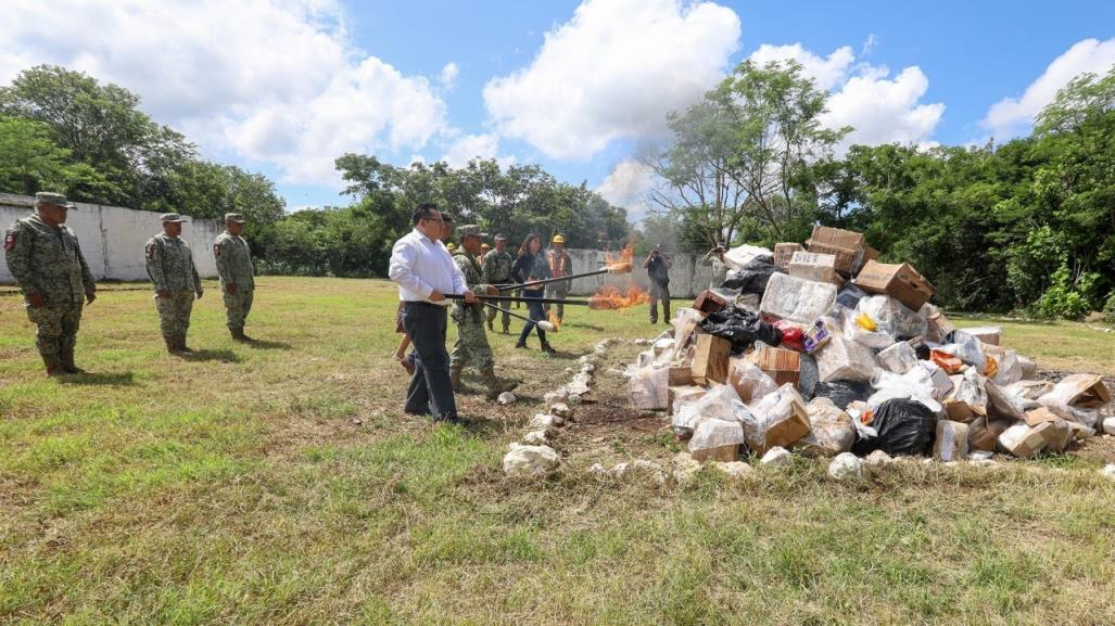 Incineran más de 3,400 unidades de narcóticos en Yucatán: FGE y SEDENA