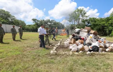 Incineran más de 3,400 unidades de narcóticos en Yucatán: FGE y SEDENA