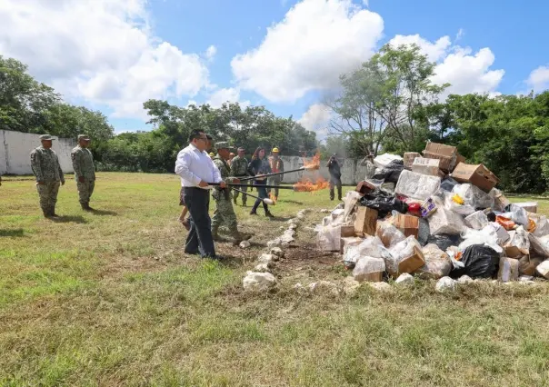 Incineran más de 3,400 unidades de narcóticos en Yucatán: FGE y SEDENA