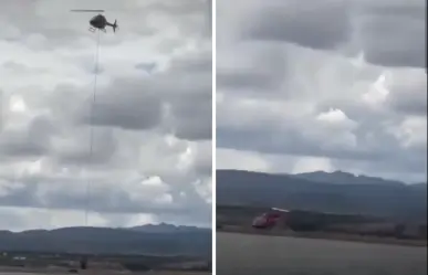 Helicóptero se desploma en presa de Chihuahua, rescatan a tripulantes | VIDEO