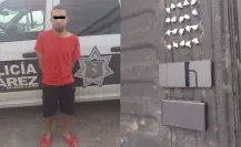 Policía de Juárez arresta a sujeto con drogas y báscula en Los Reguiletes
