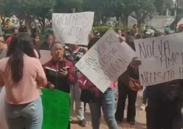 Protesta en Lerma por inundaciones en Nueva Ameyalco (VIDEO)