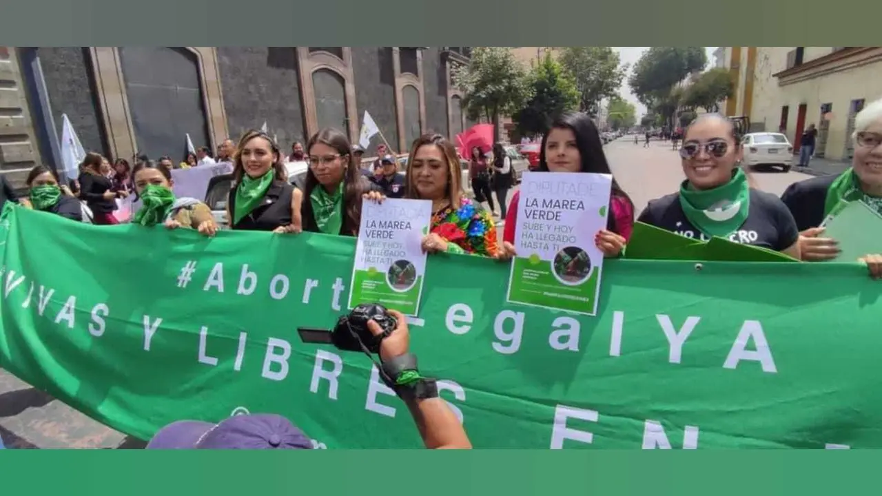 Protesta feminista exige reformas en la legislación sobre aborto en el Edomex. Foto: Enma Obrador