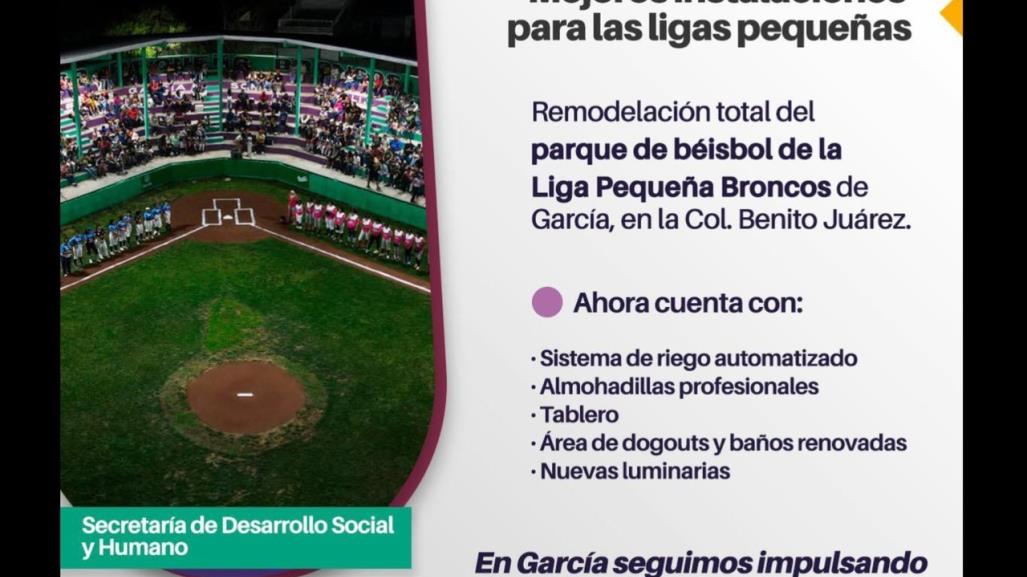 Modernización integral del parque de béisbol en García, Nuevo León