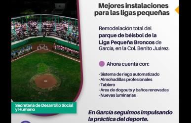 Modernización integral del parque de béisbol en García, Nuevo León