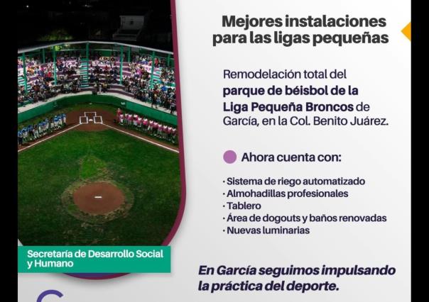 Modernización integral del parque de béisbol en García, Nuevo León