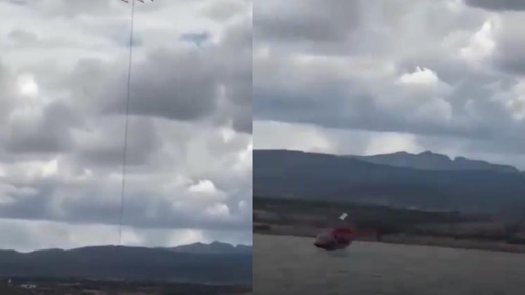 Se desploma helicóptero en presa de Chihuahua (VIDEO)