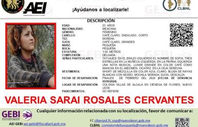 Desaparece Valeria Saraí Rosales, de 23 años, en Ciénega de Flores
