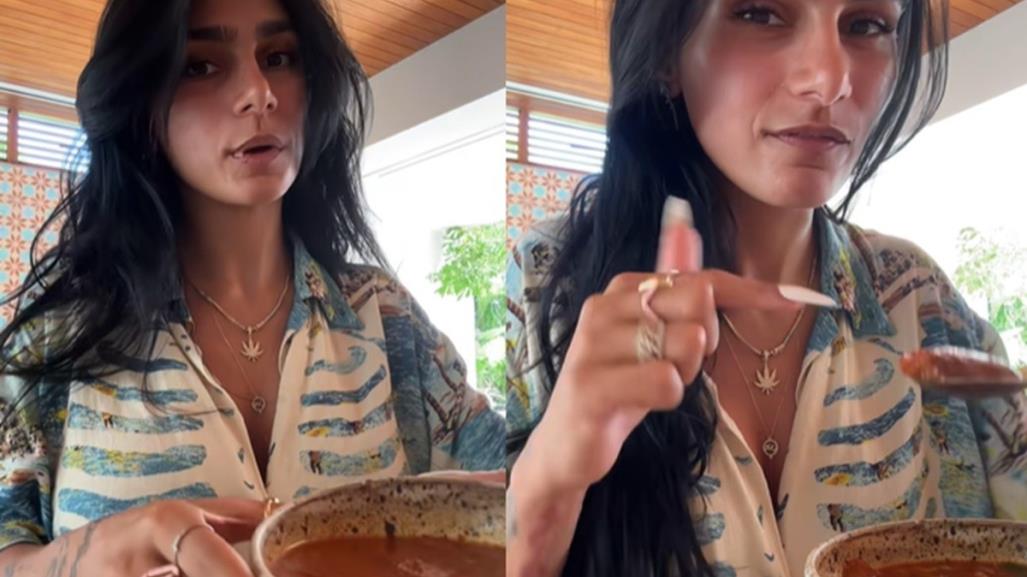 Mía Khalifa fascinada con el menudo mexicano ¡Es perfecto!