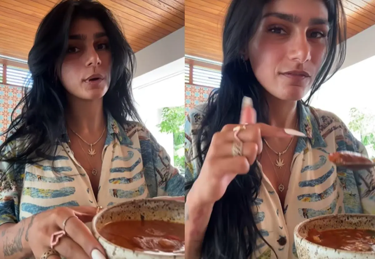 Mía Khalifa aseguró que el menudo mexicano es su platillo favorito. Foto: TikTok miakhalifa