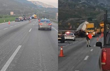 Accidente vial en la carretera libre Saltillo-Monterrey