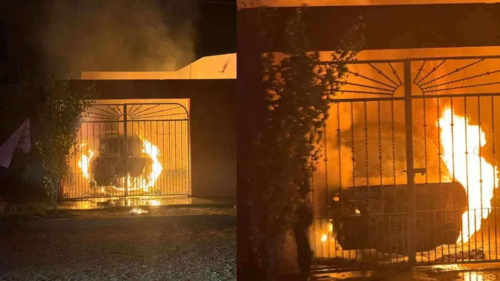 Incendio consume vehículo en cochera de vivienda en Miramar.