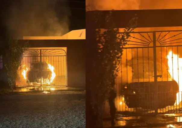 Incendio consume vehículo en cochera de vivienda en Miramar.