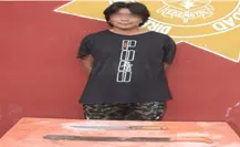 Arrestan a hombre por amenazar con un machete a su familia en Motul Arrestan a hombre por amenazar con un machete a su familia en Motul