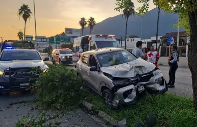 Choca auto contra árbol en la colonia Altavista de Monterrey
