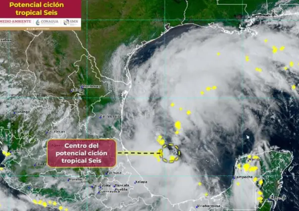 Anuncian potencial ciclón tropical en el Golfo de México