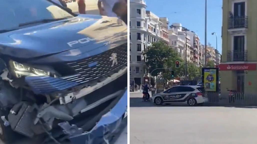 Coche de policía atropella a tres mujeres y un bebé en Madrid, España | VIDEO